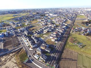 道仏地区の区画整理の様子　空撮