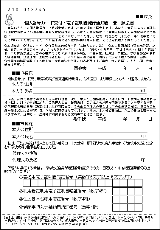 交付通知書裏面