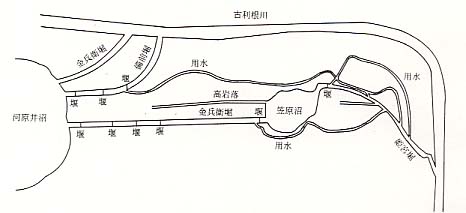 開発前の笠原沼と周囲の用排水の画像