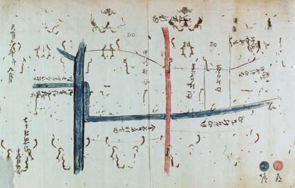 第六天分水堰付近絵図の写真