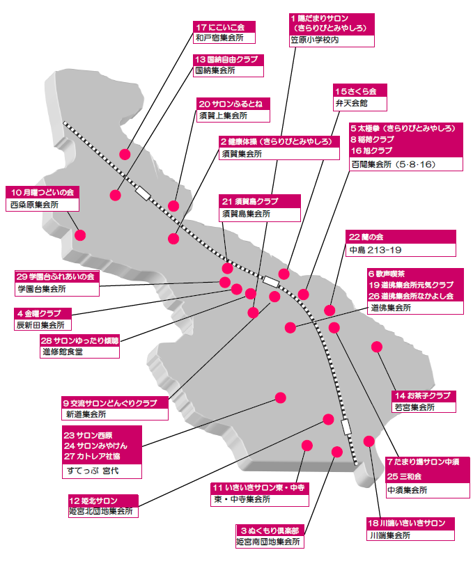 地域交流サロンの分布図