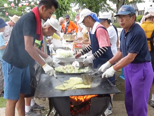 ゴルフクラブによる焼きそば