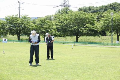 記録する様子