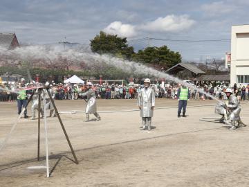 消防団広域火災防御訓練のようす