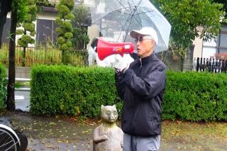 訓練の呼びかけをする写真
