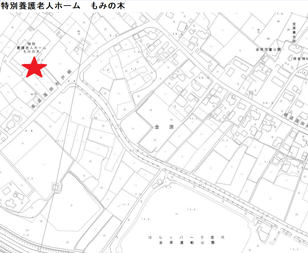 特別養護老人ホームもみの木　位置図