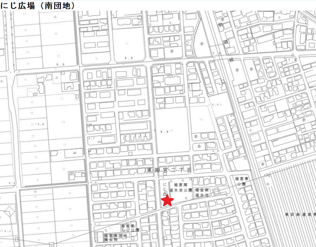 にじ広場（南団地）位置図