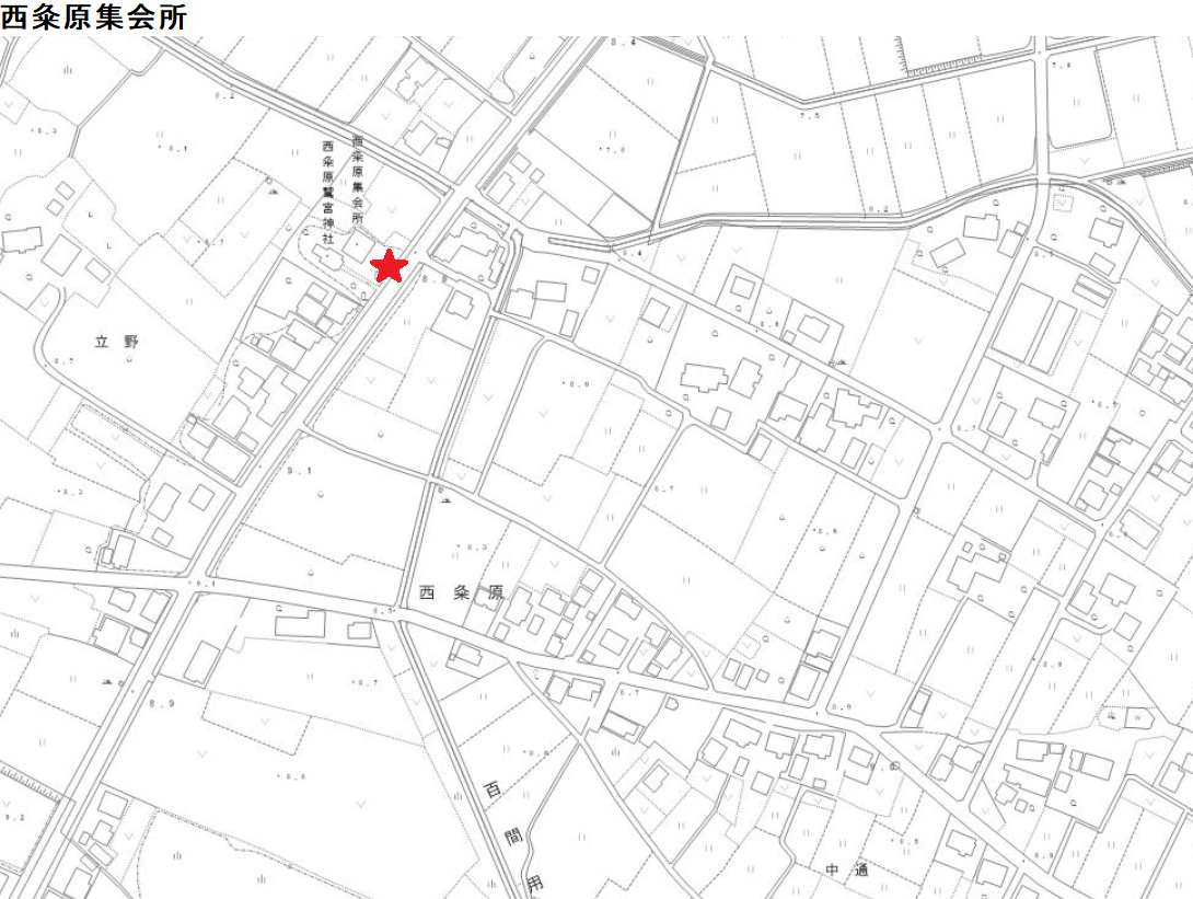 西粂原集会所位置図