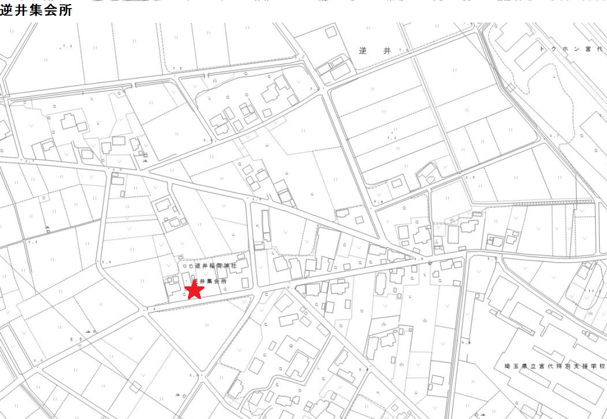 逆井集会所位置図