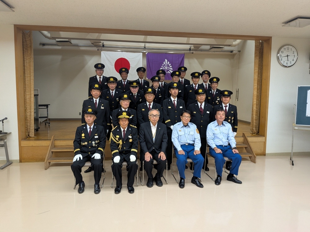 消防団新体制での集合写真