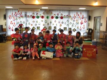 サンタさんと集合写真。