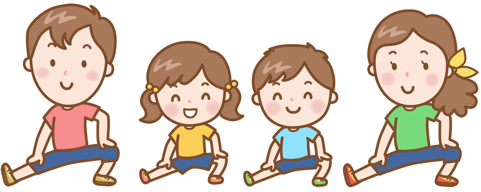 親子でストレッチ